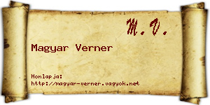 Magyar Verner névjegykártya